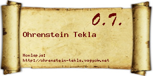 Ohrenstein Tekla névjegykártya